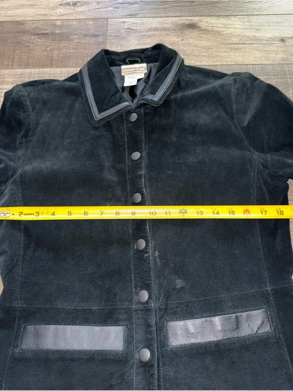 Coldwater Creek Black Suede Jacket with Leather Trim men’s medium